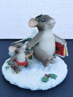 Fitz & Floyd Charming Tails My Little Angel Figurine Mice Mouse Christmas Tree